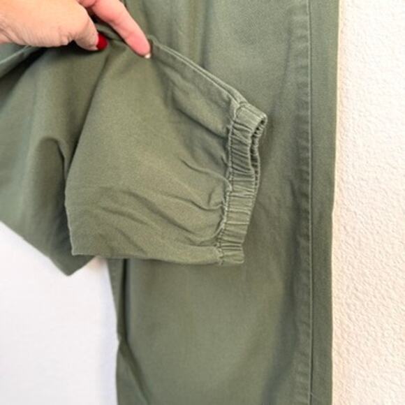 J.Crew Reimagined Utility Jogger Pants Green Cotton Tencel Size 4 Relaxed Fit - Picture 2 of 7